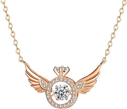 Rose Gold Angel Wings Pendant Chain