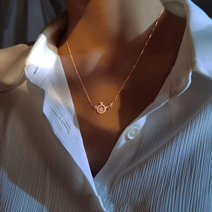 Rose Gold Angel Wings Pendant Chain